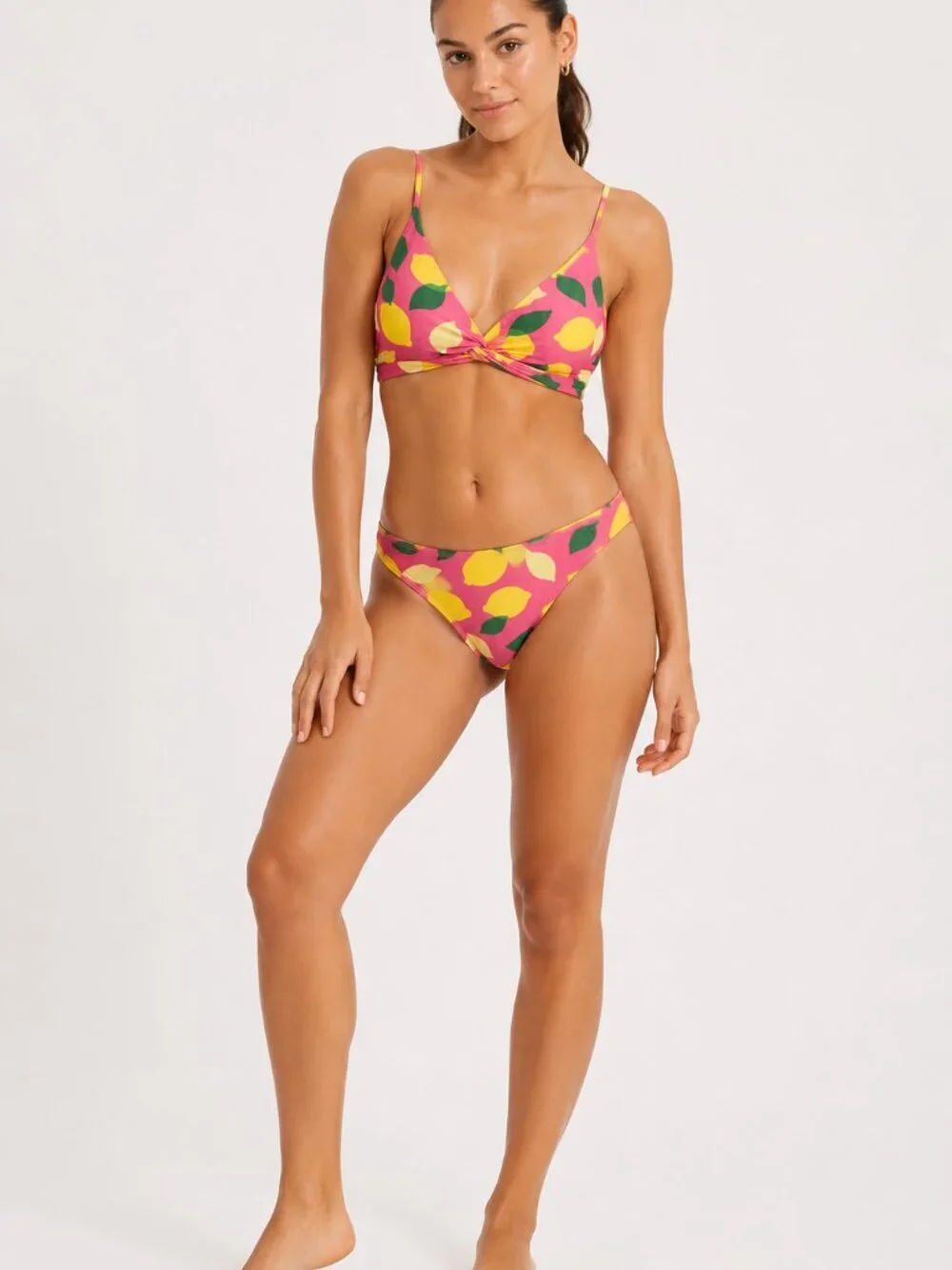 KATE SPADE Sea Star Lemon Bikini Set Swimsuit Pink S/M NWOT